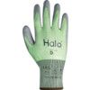 Cut Resistant Gloves, 13 Gauge Cut D, Size 9, Green & Grey, Nylon-PU Palm, EN388: 2016 thumbnail-1