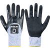 Krytech, Cut Resistant Gloves, Black/Grey, EN388: 2016, 4, 5, 4, 2, C, Nitrile Palm & Fingers, HDPE Liner, Size 8 thumbnail-0