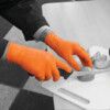 Finite GL2002 Disposable Gloves, Orange, Nitrile, 9.9mil Thickness, Powder Free, Size M, Pack of 100 thumbnail-2