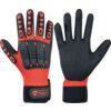 Multi-Task E Mechanical Hazard Gloves, Black/Red, Nylon Liner, Nitrile Coating, EN388: 2016, 4, 1, 4, 1, X, Size 10 thumbnail-0