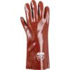 P43 Polychem, Chemical Resistant Gauntlet, Red, PVC, Interlock Cotton Liner, Size 10 thumbnail-1