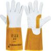 P3835, Welding Gloves, White/Yellow, Goatskin, Size 10 thumbnail-0