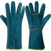 General Handling Gauntlet, Green, Uncoated Coating, Cotton Fleece Liner, Size 11 thumbnail-0