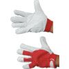 General Handling Gloves, Red/White, Leather Coating, Cotton Liner, Size 10 thumbnail-0