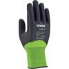 Cut Resistant Gloves, Grey/Lime Green, HPE Back of the Hand & Palm, Bamboo-viscose Liner, EN388: 2016, 4, X, 4, 2, C, Size 8 thumbnail-0