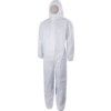 Disposable Hooded Coveralls, Type 5/6, White/Blue, 4XL thumbnail-0