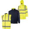 Hi-Vis Reversible Coat, 5-in-1, Waterproof, 2XL, Yellow, Polyester, EN20471 thumbnail-0