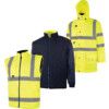 Hi-Vis Reversible Coat, 5-in-1, Waterproof, Small, Yellow, Polyester, EN20471 thumbnail-0