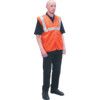 Hi-Vis Waistcoat, Unisex, Orange, Polyester, Hook & Loop Closure, L thumbnail-1