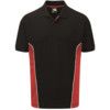 Polo Shirt, Black/Red, Cotton/Polyester, Short Sleeve, 3XL thumbnail-0