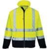 S425 Hi-Vis Yellow/Navy Contrast Soft Shell Jacket - L thumbnail-0