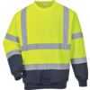 Hi-Vis Sweatshirt, Unisex, Yellow/Navy Blue, M thumbnail-0