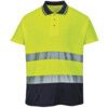 Two Tone Polo Shirt, Yellow/Navy Blue, Cotton, Short Sleeve, XL thumbnail-0