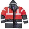 Jacket, Orange/Navy Blue, Polyester, M thumbnail-0