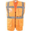 Hi-Vis Vest, Unisex, Orange, Polyester, Zipper Closure, M thumbnail-0