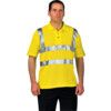 Polo Shirt, Yellow, Polyester, Short Sleeve, 2XL thumbnail-0