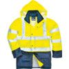 Sealtex, Hi-Vis Jacket, Unisex, Navy Blue/Yellow, Polyester, Studded Storm Flap/Two Way Zipper Closure, Packaway Hood, 2XL thumbnail-0