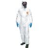 CHZ5, Chemical Protective Coveralls, Disposable, Type 3/4/5/6, White, Laminates, Zipper Closure, Chest 44-46", L thumbnail-0