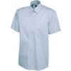 Shirt, Men, Light Blue, Cotton/Polyester, Short Sleeve, Collar 17.5", XL thumbnail-0