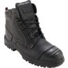 Unisex Safety Boots Size 7, Black, Leather, Steel Toe Cap thumbnail-0