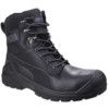 Mens Safety Boots Size 10, Black, Leather, Fibreglass Toe Cap thumbnail-0