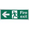 SAT22 Prestige Fire Exit Arrow Left Aluminium Sign 400mm x 150mm thumbnail-0