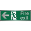 Fire Exit Arrow Left Aluminium Sign 300mm x 100mm thumbnail-0