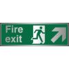 Fire Exit Arrow Up Right Aluminium Sign - 300 x 100mm thumbnail-0