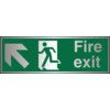 Fire Exit Arrow Up Left Aluminium Sign - 300 x 100mm thumbnail-0