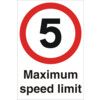 Max Site Speed Limit 5mph Polycarbonate Sign 300mm x 400mm thumbnail-0