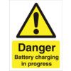 Battery Charging in Progress Polycarbonate Danger Sign 300mm x 400mm thumbnail-0