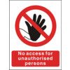 No Access for Unauthorised Persons Polycarbonate Sign 400mm x 300mm thumbnail-0