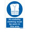 Hi-Visibility Clothing Must be Worn Vinyl Sign 300mm x 400mm thumbnail-0