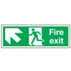 Fire Exit Arrow Up Left Rigid PVC Sign - 450 x 150mm thumbnail-0