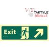 Exit Running Man Sign Arrow Up / Right Taktyleph 450mm x 150mm thumbnail-0