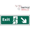 Exit Running Man Sign Arrow Down / Right Taktyle 450mm x 150mm thumbnail-0