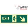 Exit Running Man Sign Arrow Down / Right Taktyleph 450mm x 150mm thumbnail-0