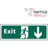 Exit Running Man Sign Arrow Down Taktyle 450mm x 150mm thumbnail-0