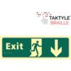 Exit Running Man Sign Arrow Down Taktyleph 450mm x 150mm thumbnail-0