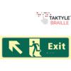 Exit Running Man Sign Arrow Up / Left Taktyleph 450mm x 150mm thumbnail-0