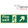 Fire Exit Running Man Sign Arrow Up / Right Taktyleph 450X150mm thumbnail-0