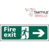 Fire Exit Running Man Sign Arrow Right Taktyle 450mm x 150mm thumbnail-0