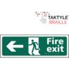 Fire Exit Running Man Sign Arrow Left Taktyle 450mm x 150mm thumbnail-0