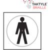 Gentlemen Graphic Sign Black & White Taktyle 150mm x 150mm thumbnail-0