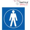 Gentlemen Graphic Sign Blue Taktyle 150mm x 150mm thumbnail-0