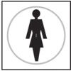 Ladies Graphic Sign Black & White Taktyle 150mm x 150mm thumbnail-0