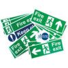 FIRE EXIT SAFETY SIGN PACK - SELF ADHESIVE (SMALL) - 25 SIGNS thumbnail-0