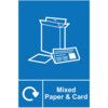 Mixed Paper & Card Recycling Sign Self Adhesive Vinyl 150mm x 200mm thumbnail-0