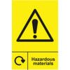 Hazardous Material Recycling Sign Self Adhesive Vinyl 150mm x 200mm thumbnail-0