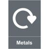 Metals Recycling Sign Self Adhesive Vinyl 150mm x 200mm thumbnail-0